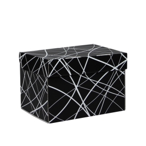 Úložná krabica 205x150x140 mm, čierno šedá so vzorom