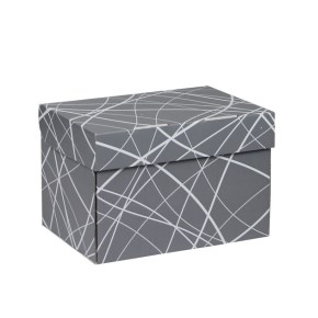 Úložná krabica 205x150x140 mm, šedá so vzorom