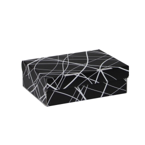 Úložná krabica 205x150x65 mm, čierno šedá so vzorom