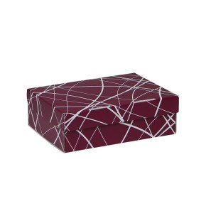 Úložná krabica 205x150x65 mm, vínová so vzorom matná