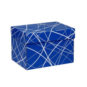 Úložná krabica 330x220x150 mm, modrá so vzorom