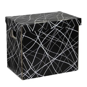 Úložná krabica 330x220x300 mm, čierno šedá so vzorom
