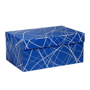 Úložná krabica 470x345x160 mm, modrá so vzorom