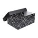 Úložná krabica komplet 430x300x200 mm, čierno-sivá, dno so vzorom