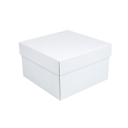 Úložná krabica s vekom 250x250x150 mm, bielo-biela