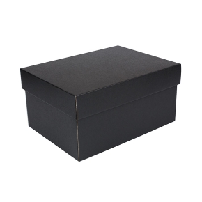 Úložná krabica s vekom 300x215x150 mm, čiero-sivá matná