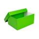 Úložná krabica s vekom 300x215x150 mm, zelená matná