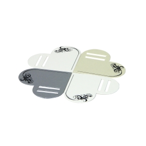 Visačky/menovky na darčeky, tvar srdca, arktika