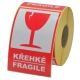 Výstražná papierová samolepiaca etiketa KŘEHKÉ/FRAGILE 80x120, 500 ks