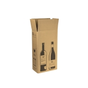 Zásielková krabica na 2 fľaše vína 204x108x368 mm, hnedá